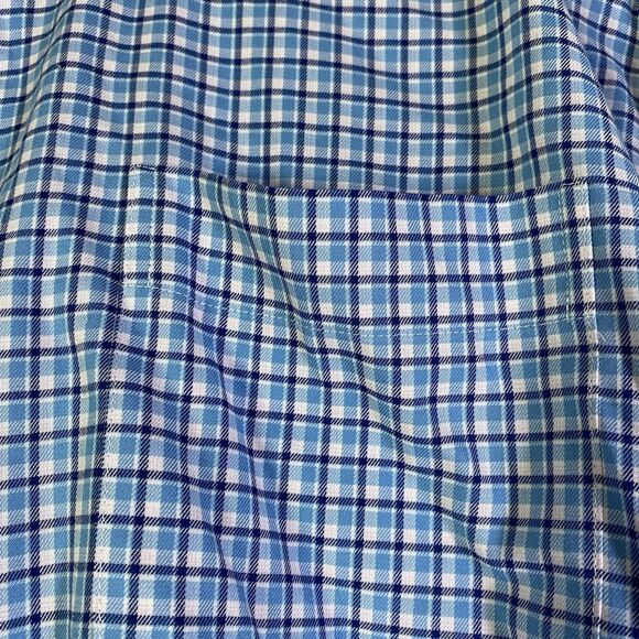 Peter Millar Crown Finish Shirt Mens XL Check Plaid Button Up Flannel Dress - Picture 5 of 13